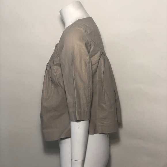 Cropped 3/4 length sleeve Button Down Bolero - Picture 6 of 6